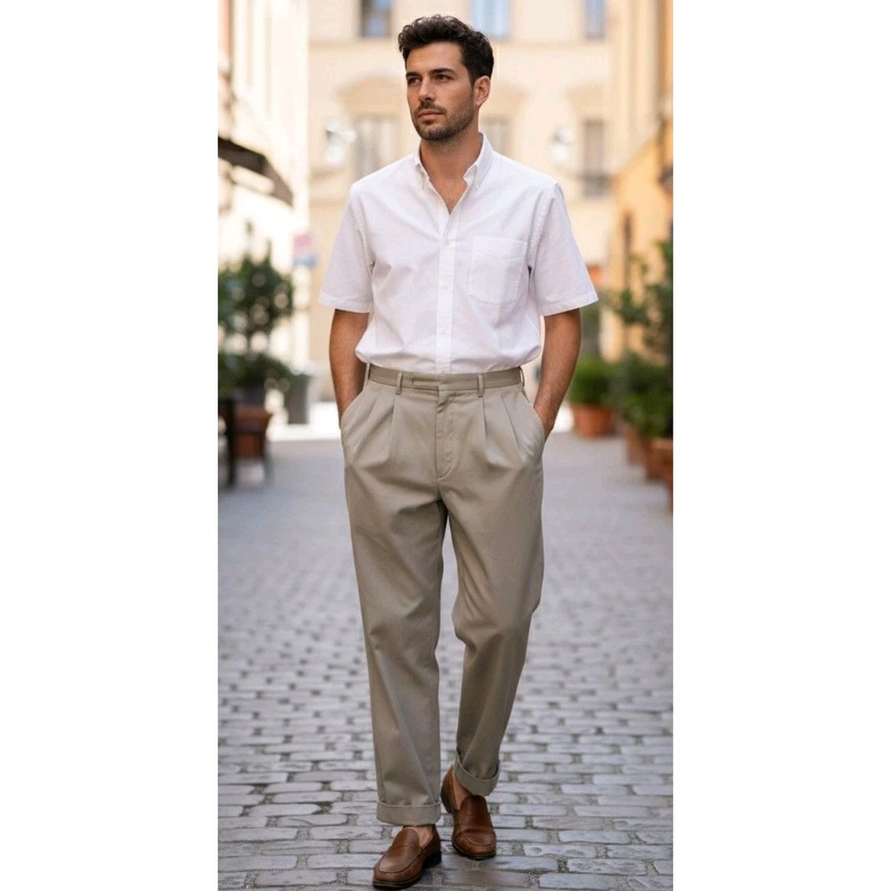 Pazoni Men's 34 29 Made in Italy Pleated Dress Pants Trousers 100% Pure Wool